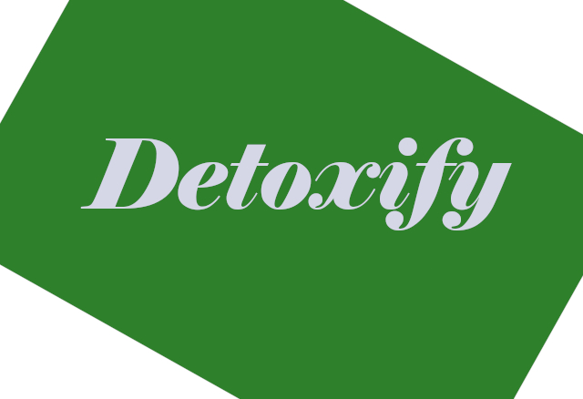 the word detoxify over green background