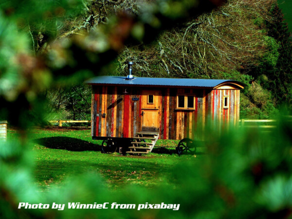 wooden tiny house on wheels